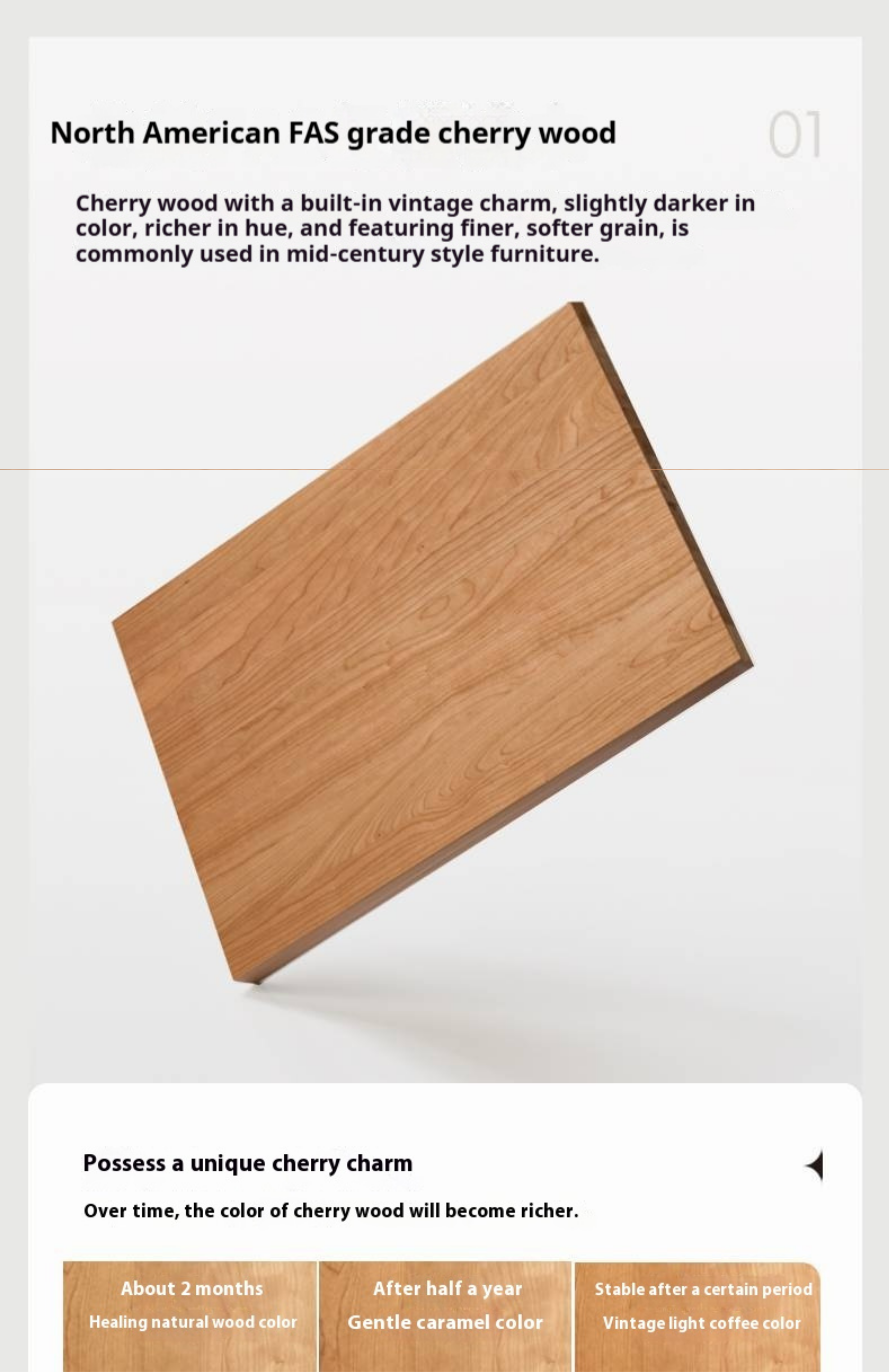 Cherry Solid Wood Rock Board Dining Sideboardс