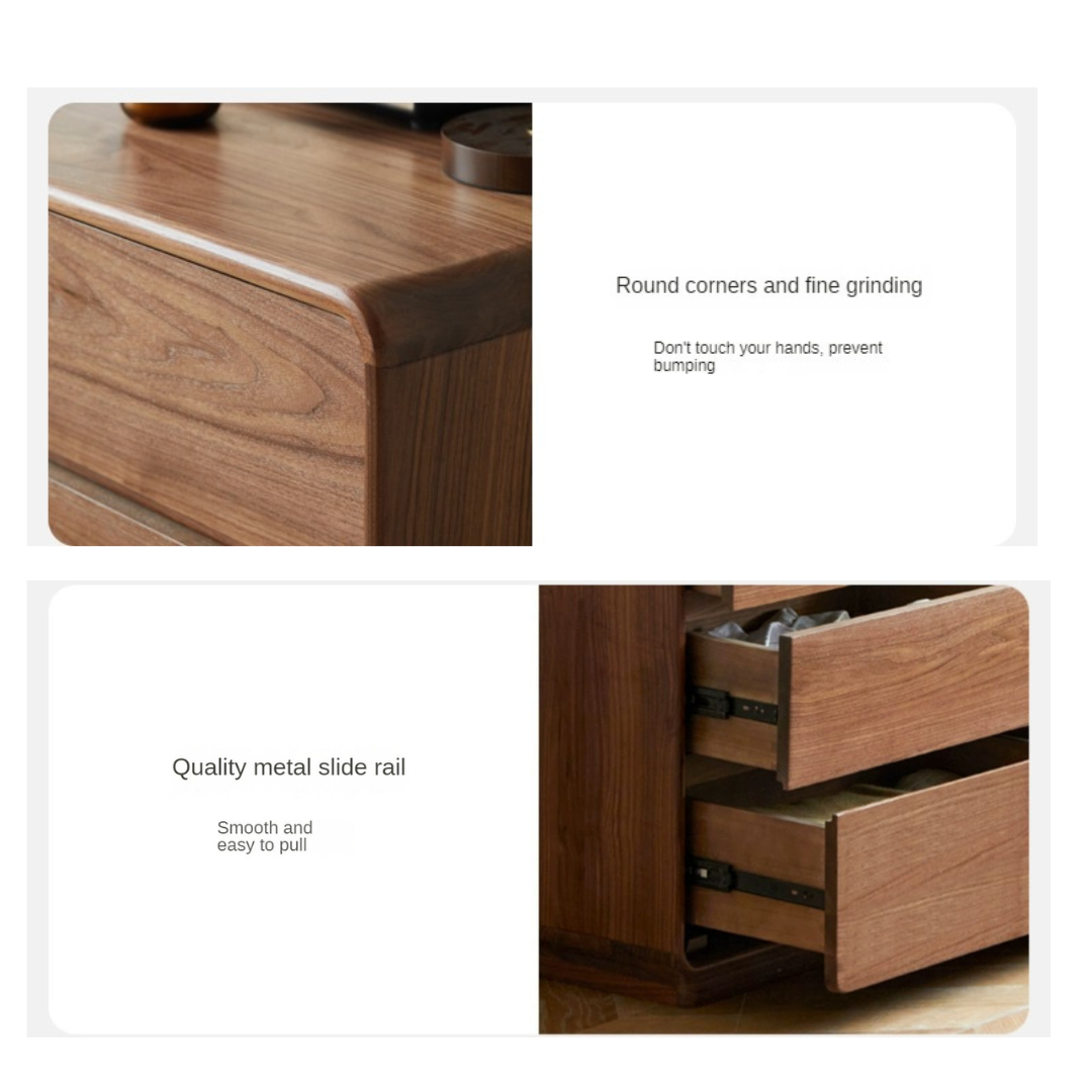 Black Walnut, Golden Sandalwood Telescopic Vanity Table.