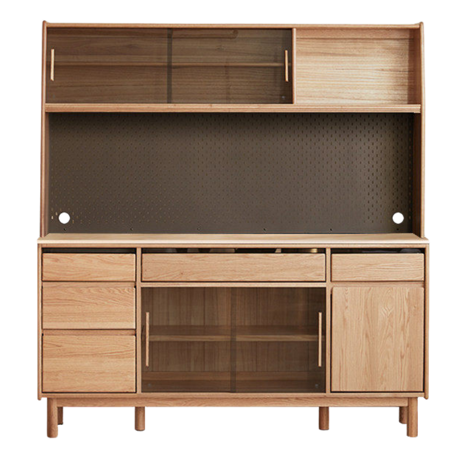 Oak, Ash Solid Wood Modern Rock Board Sideboard