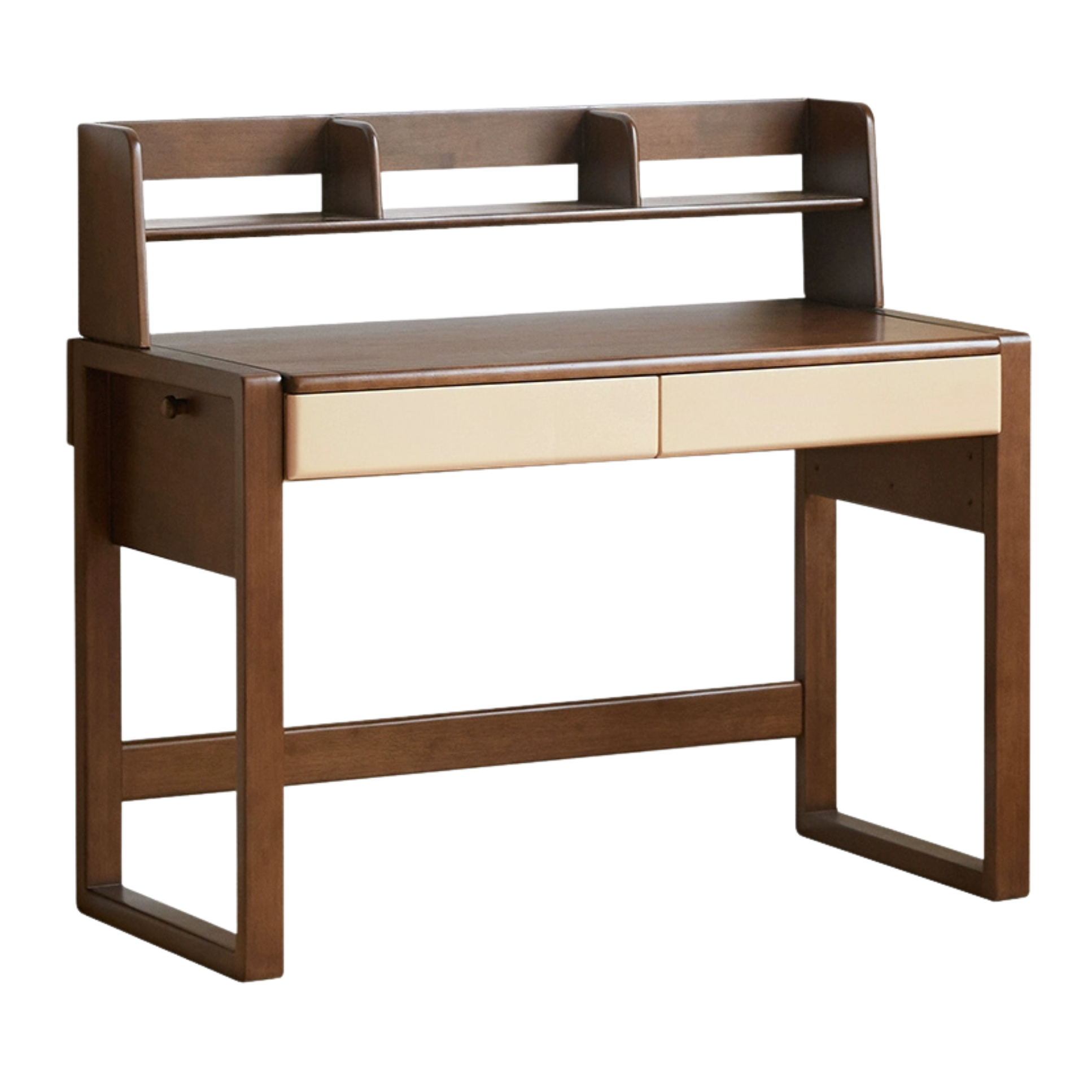 Solid Rubberwood Children's Desk With Bookshelf