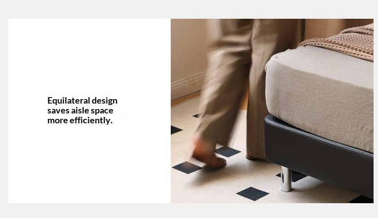 Genuine Leather Bed in Light Luxury Style