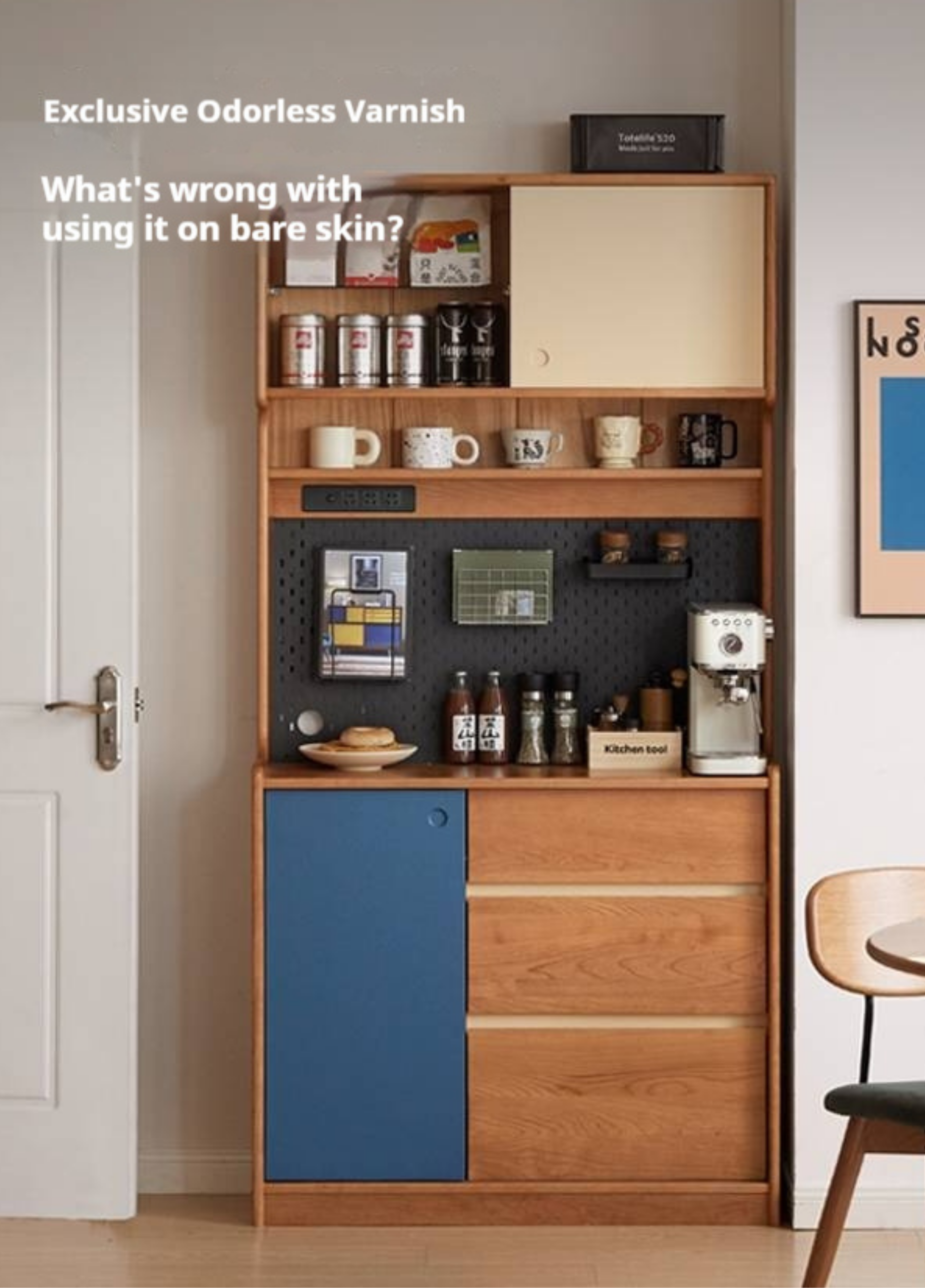 Cherry Solid Wood Retro Sideboard