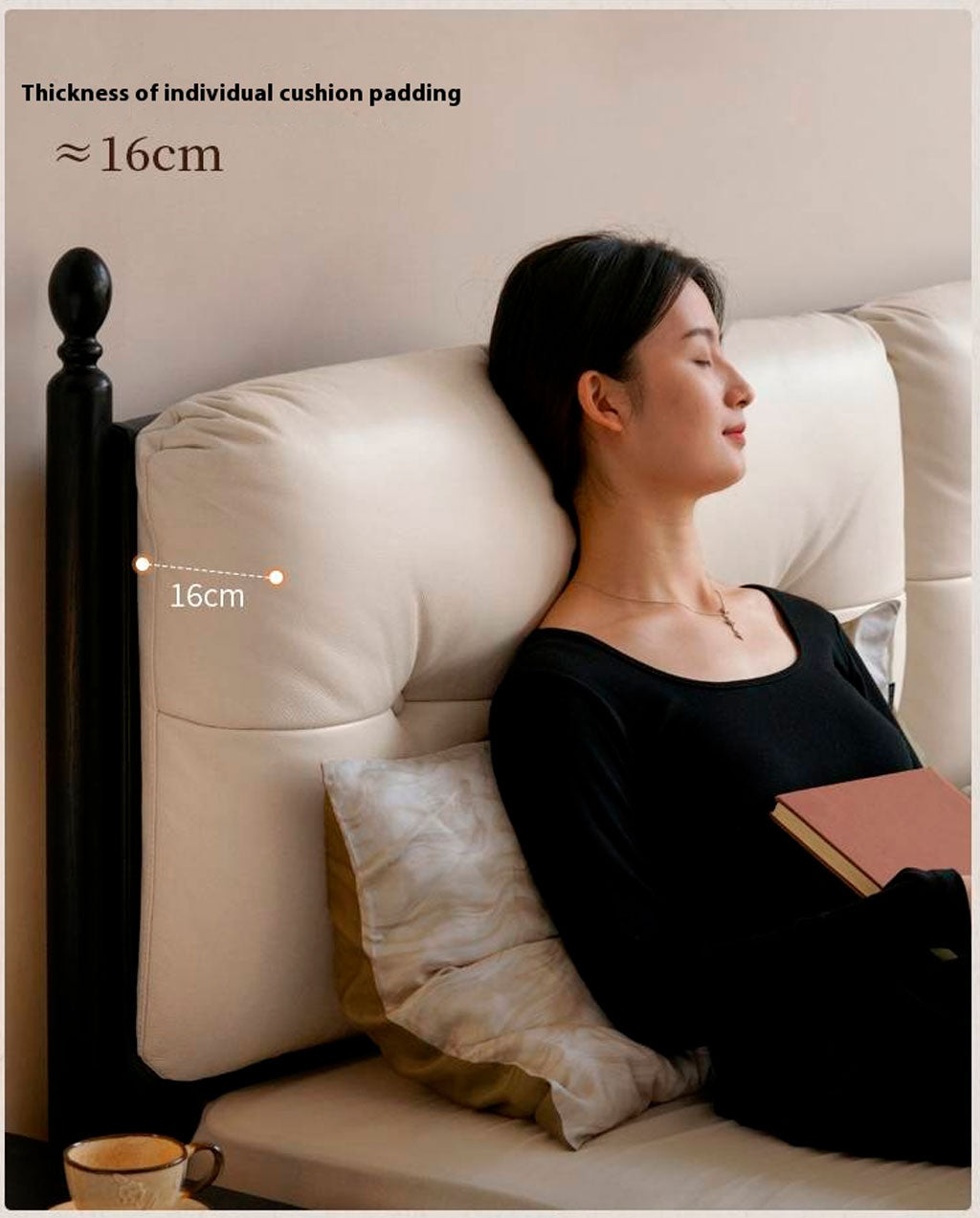 Genuine Leather Soft Bed French Retro Style