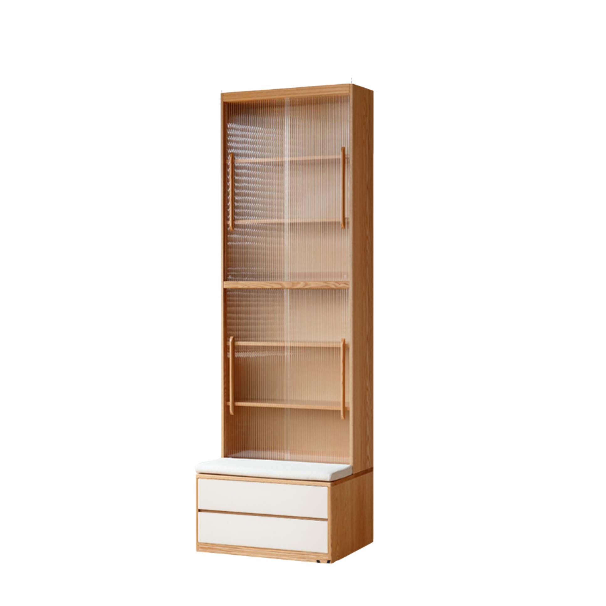 Oak Solid Wood Cream Style Study Bookcase