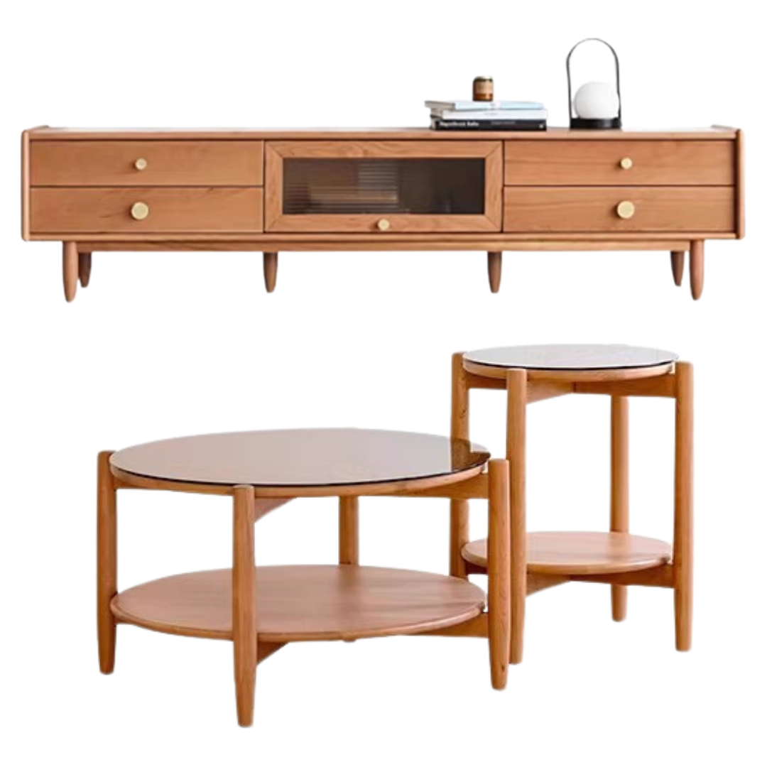 Cherry Solid Wood TV Stand.