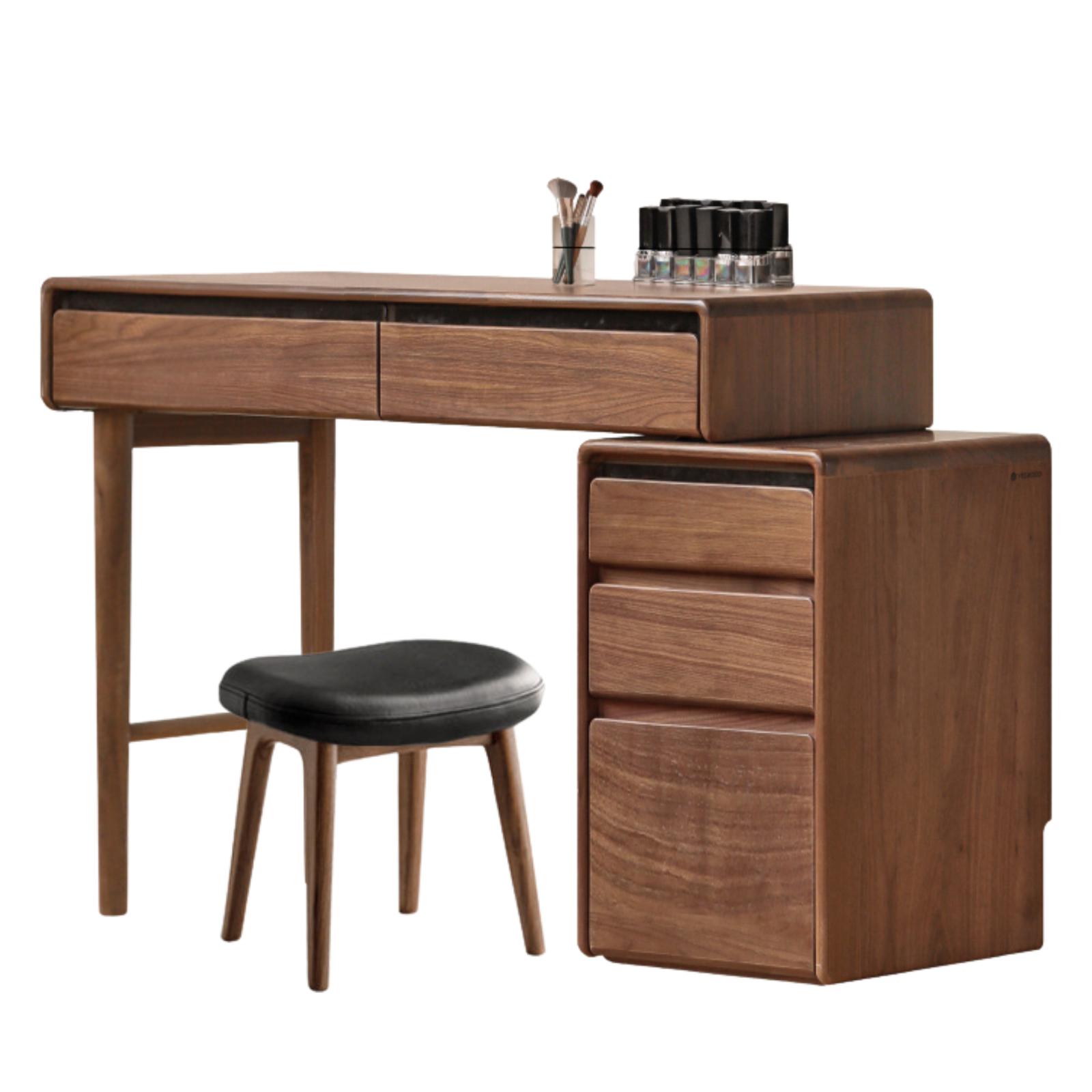 Black Walnut, Oak, Ash, Solid Longan Hardwood, Sandalwood Solid Wood Retractable Vanity Table.