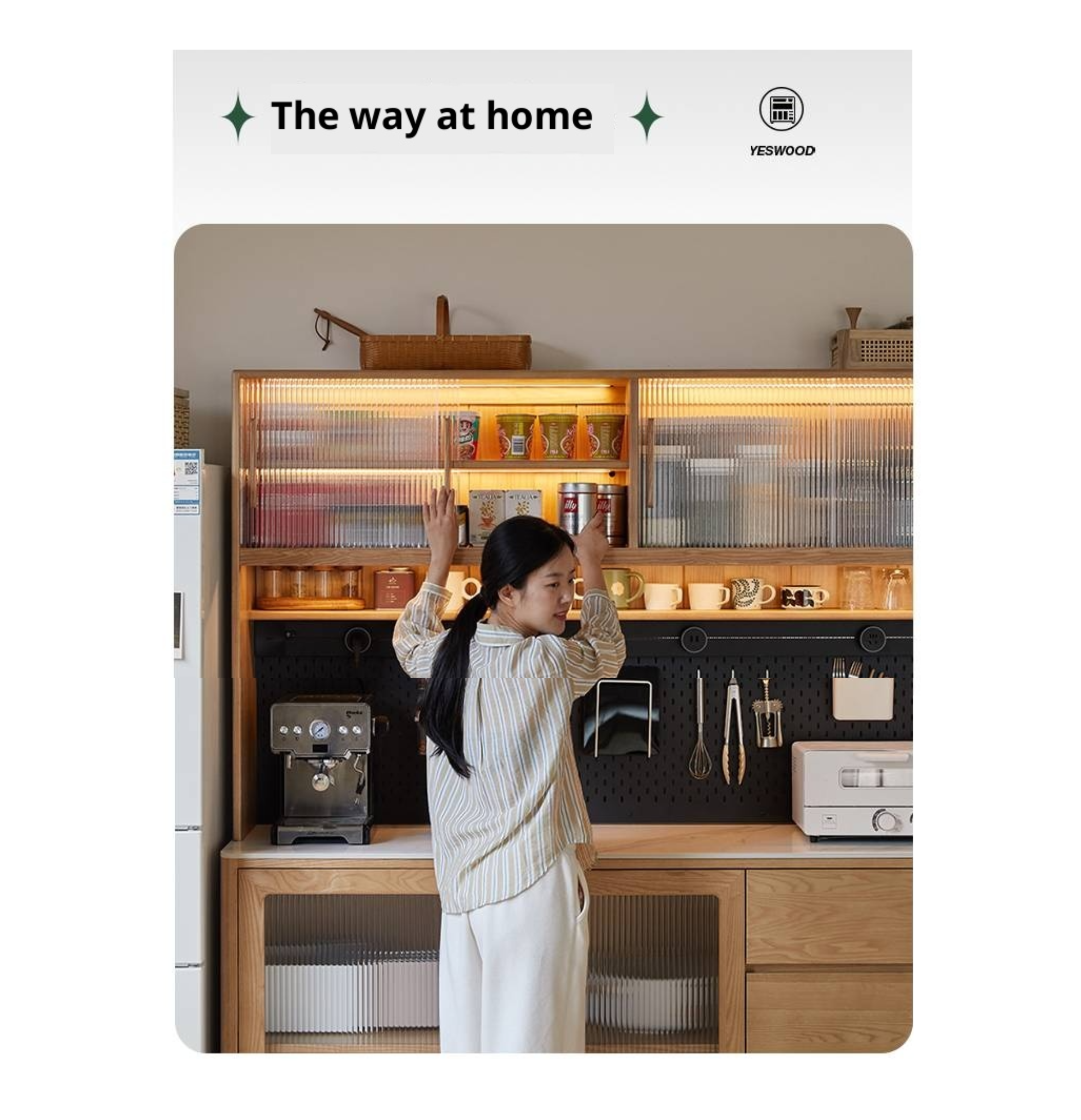 Ash Solid Wood White Wax Rock Plate Sideboard