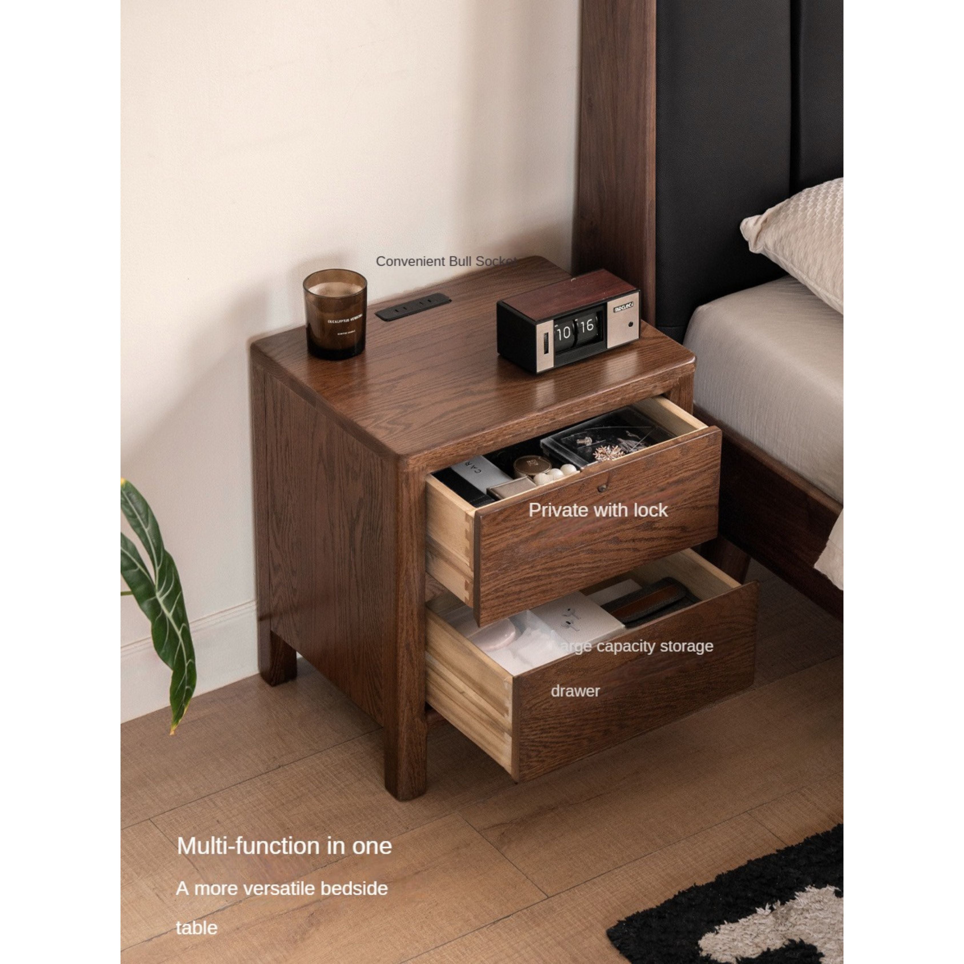 Oak Solid Wood Nordic Nightstand