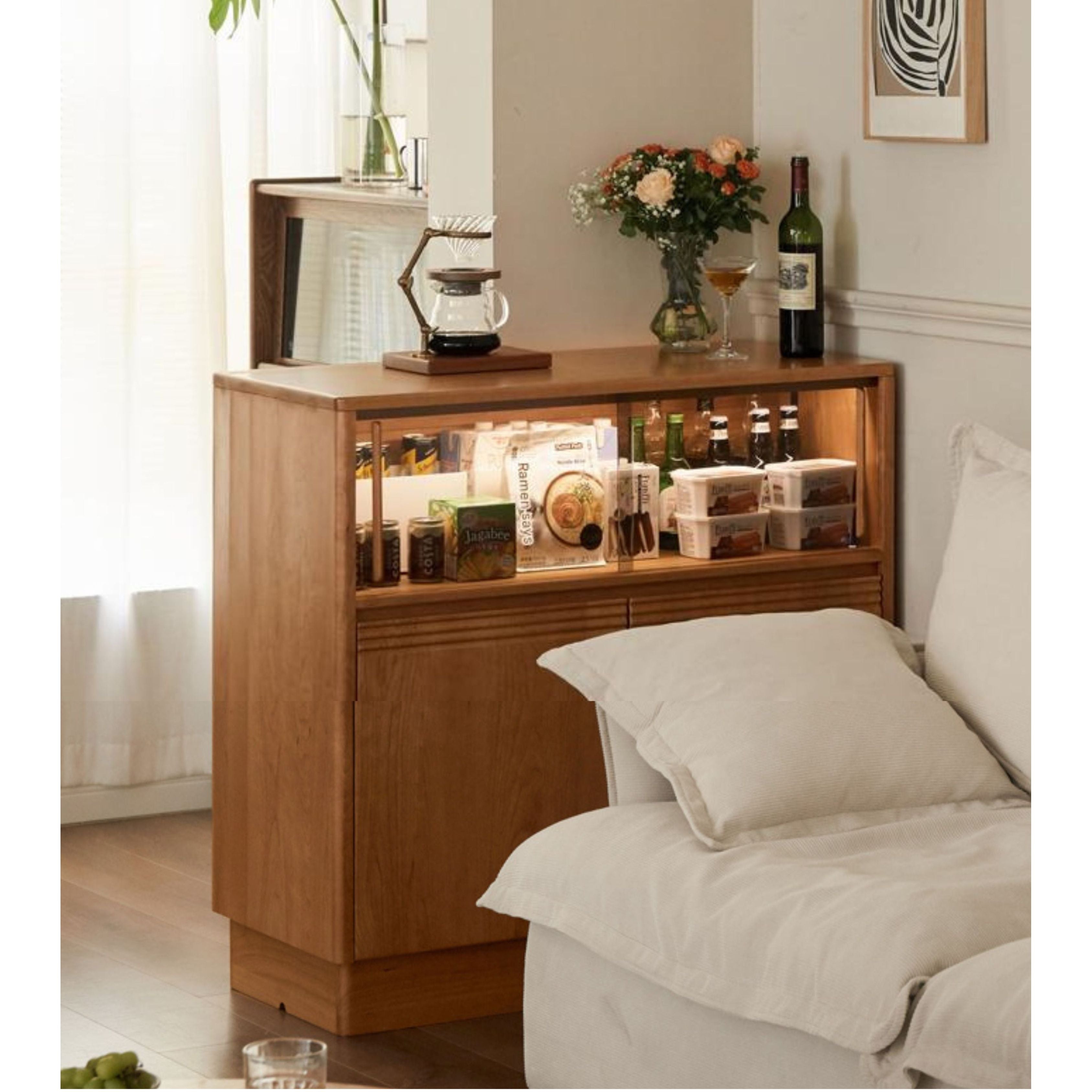 Cherry Solid Wood Telescopic Bar Table