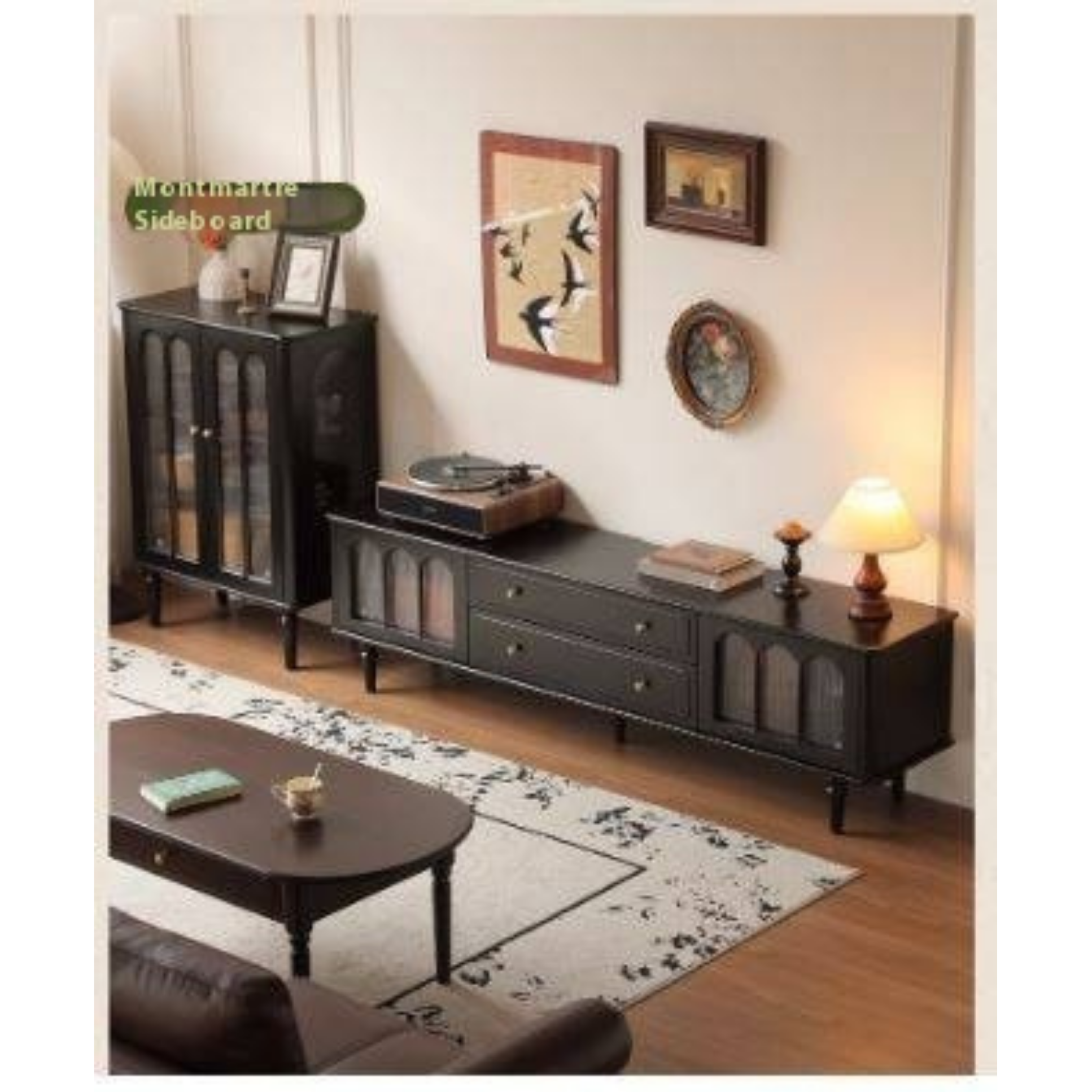 Solid RubberWood French Retro TV Stand