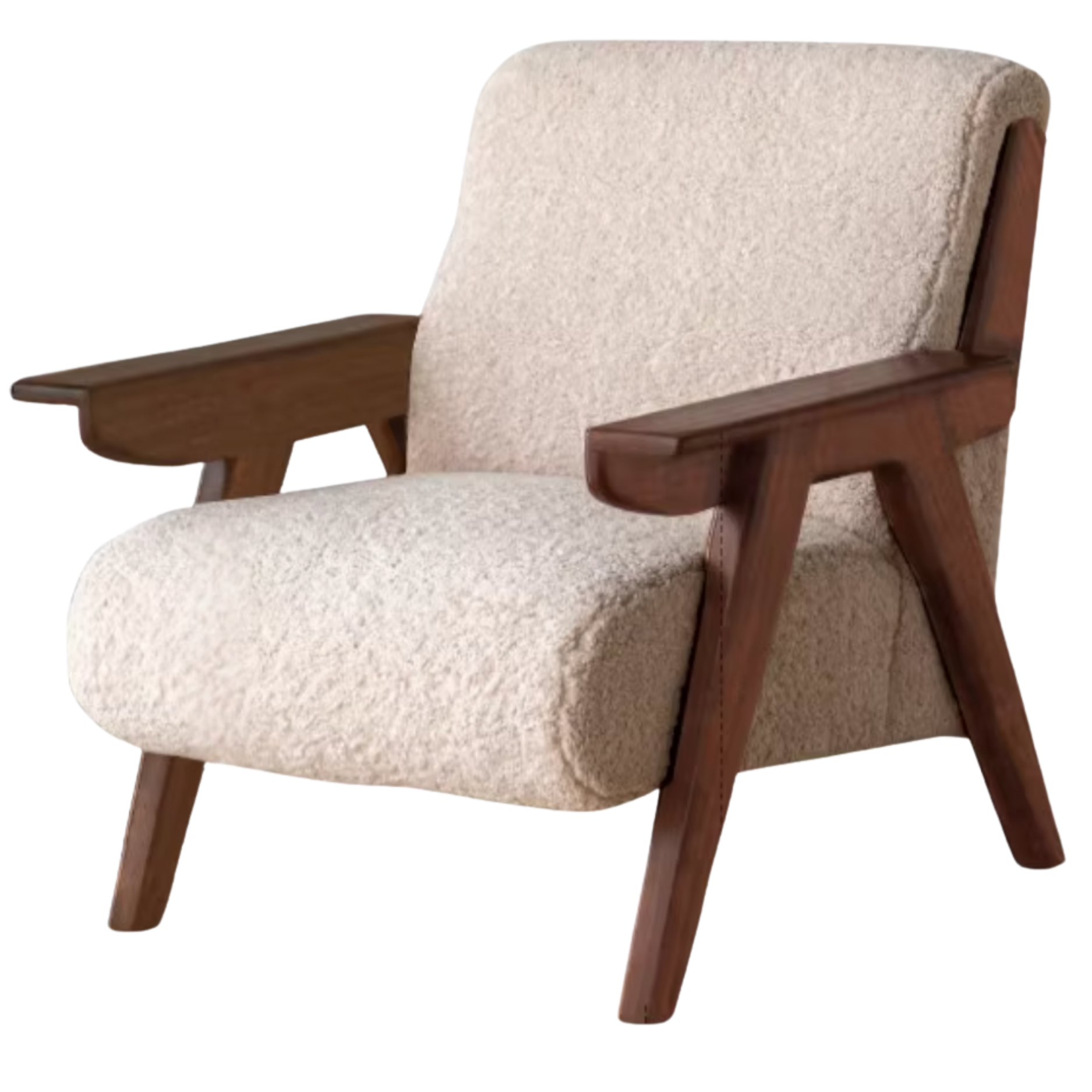 Oak Solid Wood Retro Armchair