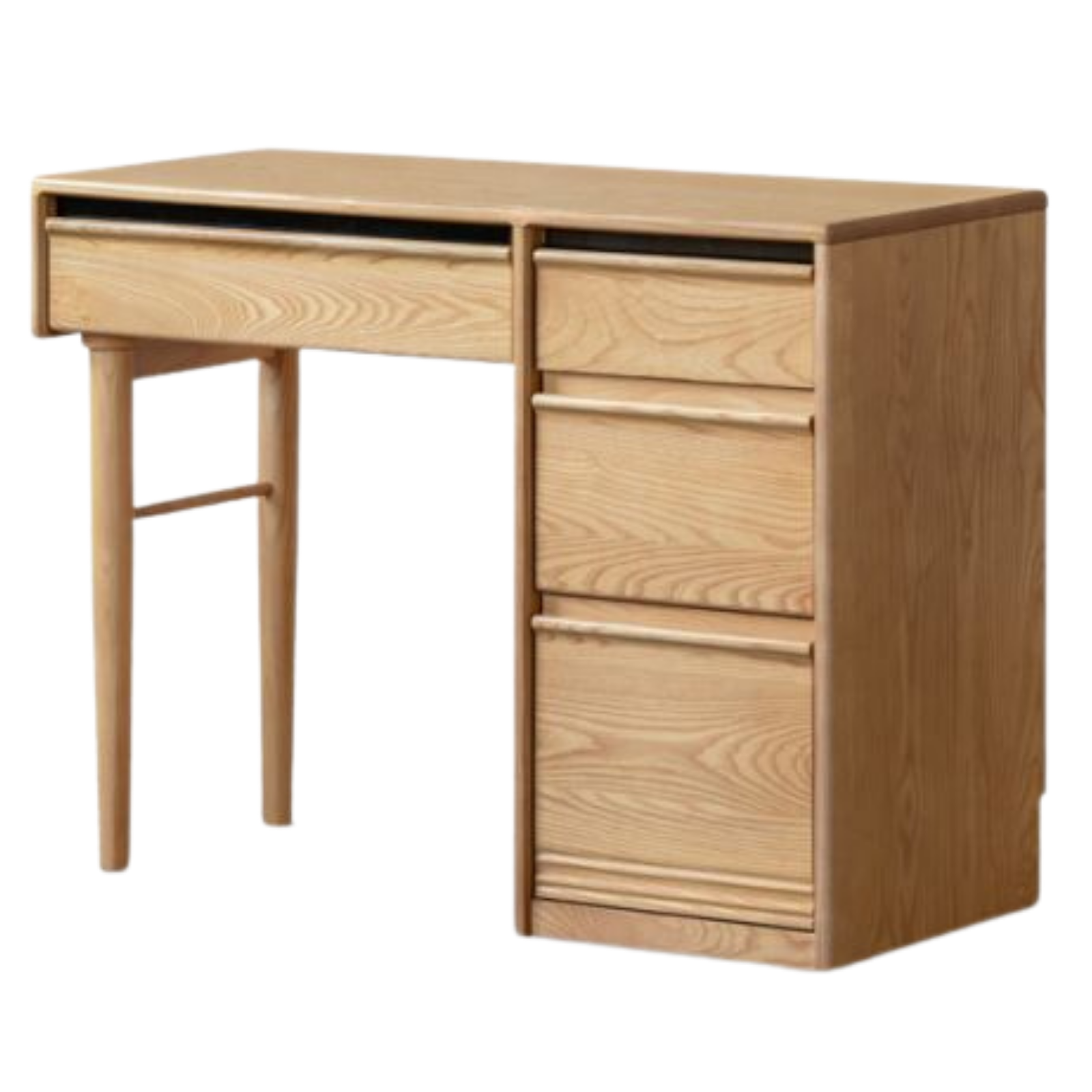 White Ash Solid Wood Modern Multifunctional Vanity Table.