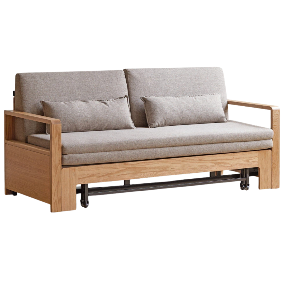 Oak, Ash Solid Wood Modern Dual-Use Sofa Bed