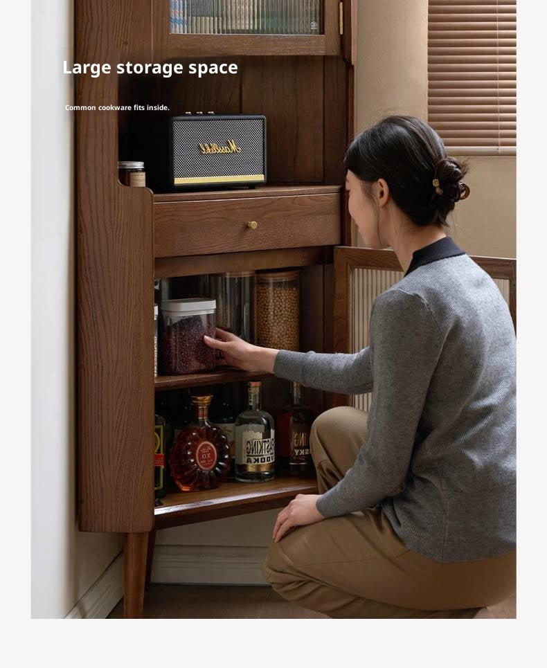 Oak Solid Wood Corner Side Cabinet