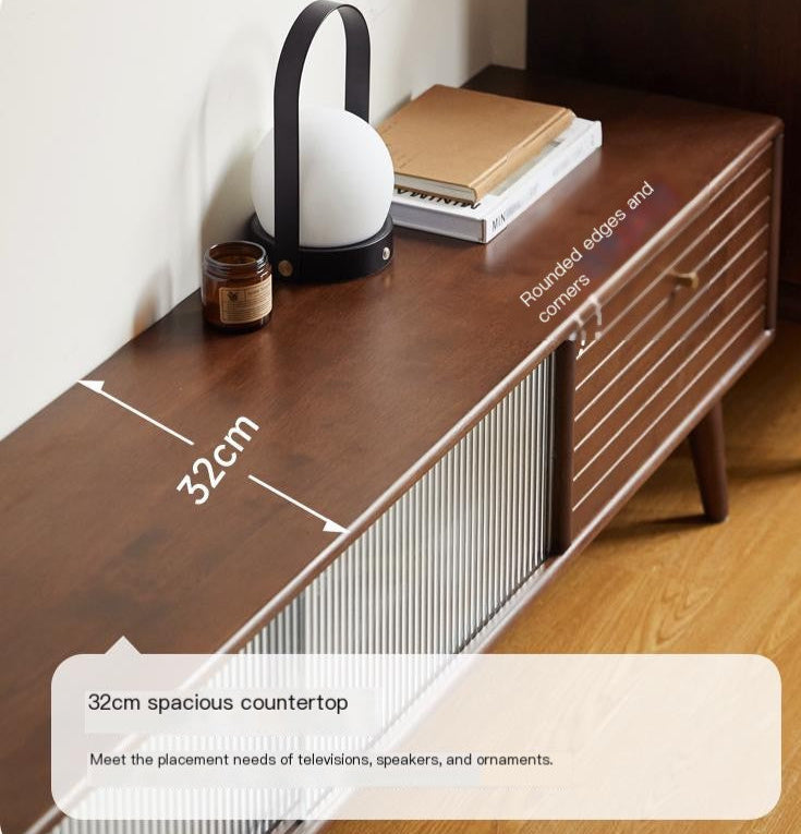 Rubber Solid Wood Light Luxury TV Cabinet
