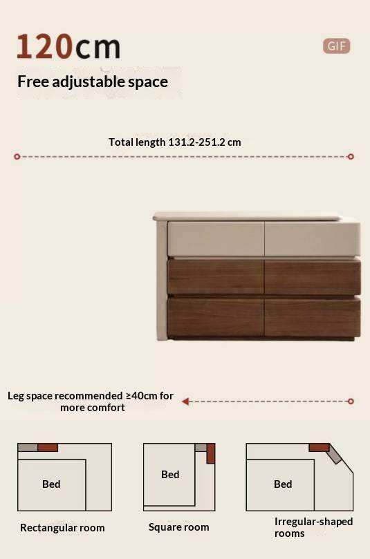 Black Walnut, Poplar Solid Wood Vanity Table Modern Italian Design