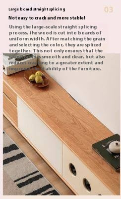 Cherry Solid Wood Antique Colored Floor TV Stand