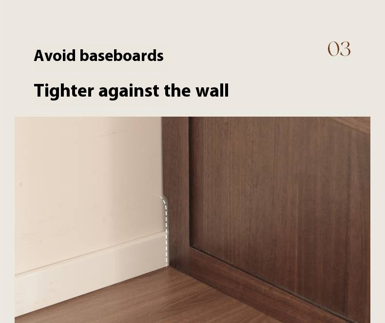 Sandalwood Solid Wood Modern Sliding Door Wardrobe.