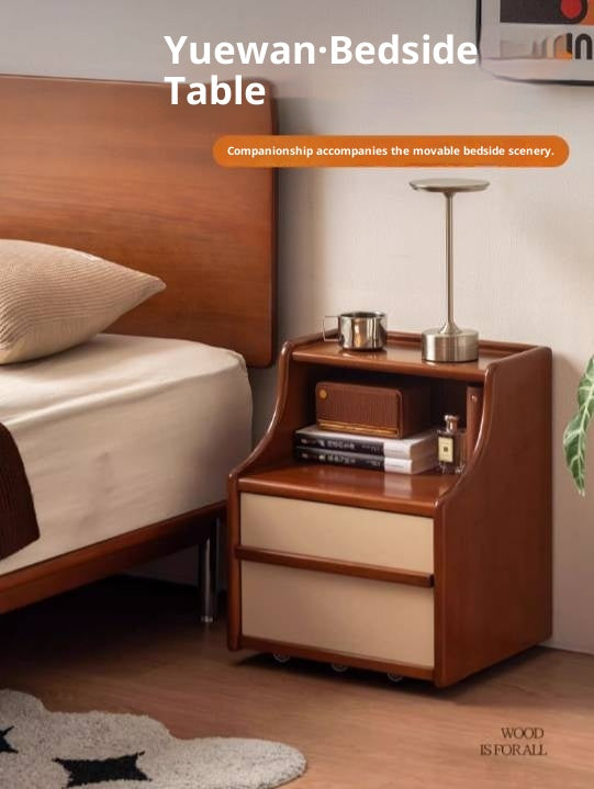 Poplar Solid Wood Movable Bauhaus Style Nightstand.