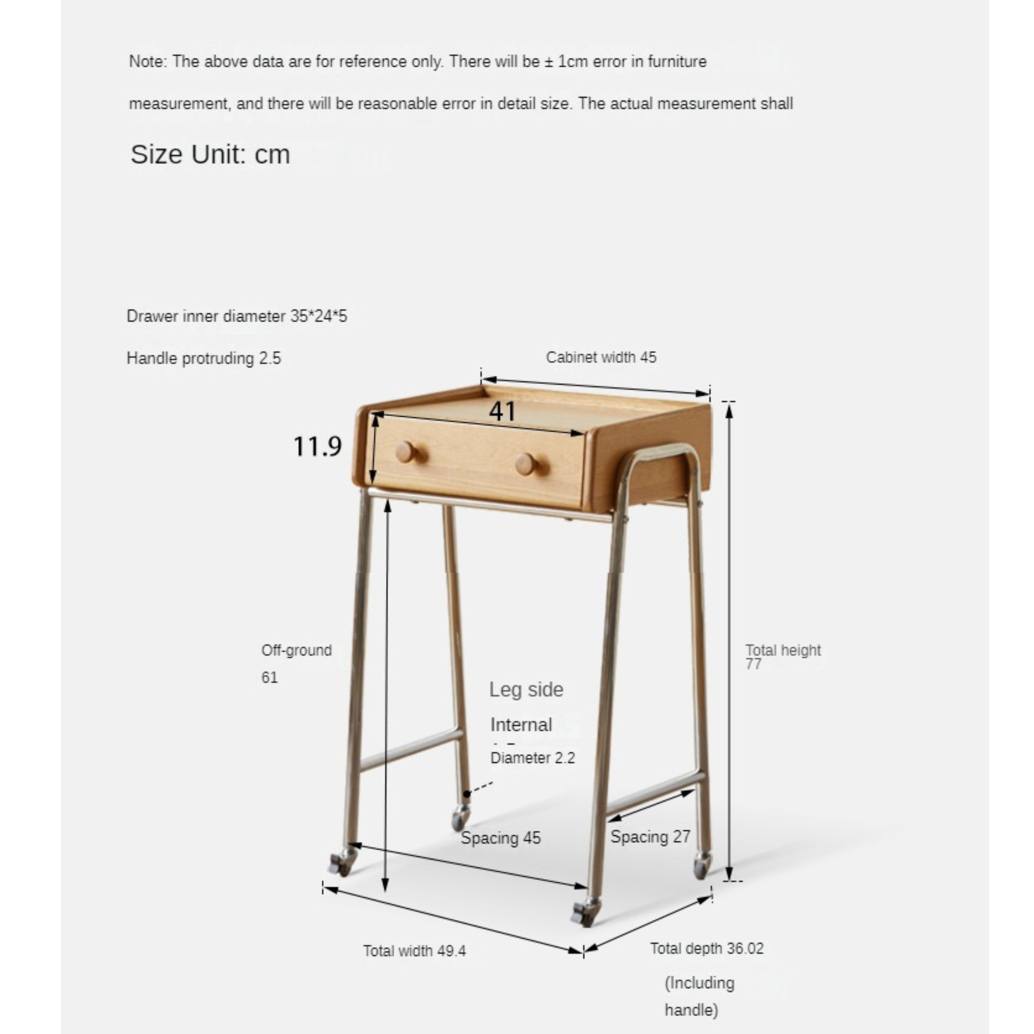 Oak Solid Wooden Edge Cabinet, Cute Robot Shape
