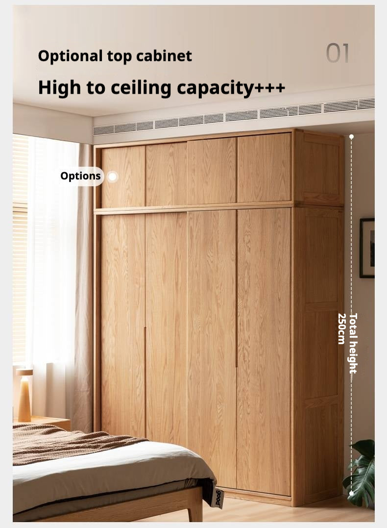 Oak Solid Wood Wardrobe Sliding Door.