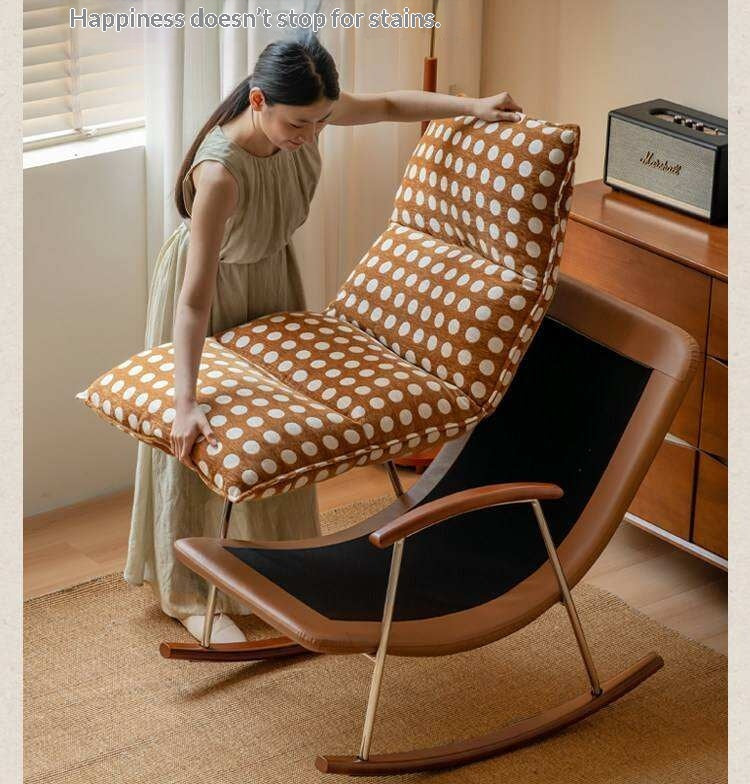 Fabric medieval style rocking chair