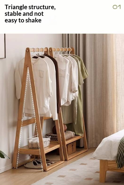Solid Rubberwood Nordic Minimalist Standing Hanger