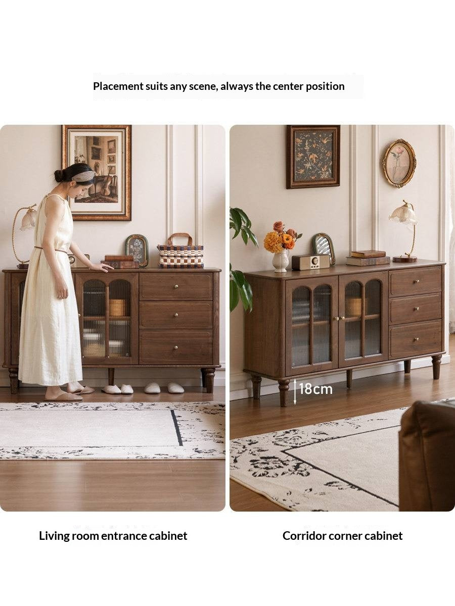 Black Walnut Solid Wood American Retro Sideboard