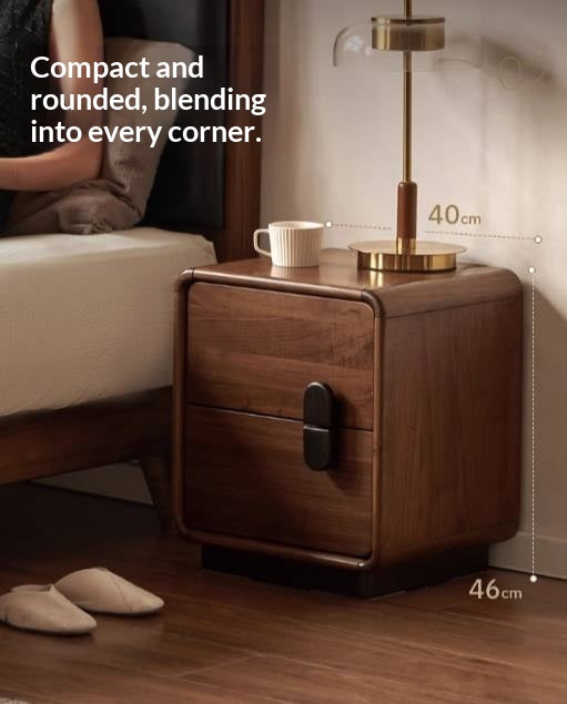 Black Walnut Solid Wood Nightstand