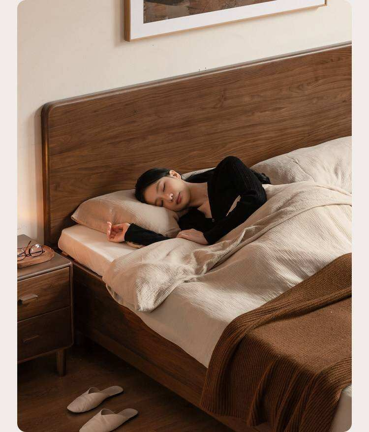 Black Walnut Solid Wood Italian Luxury Storage Bed