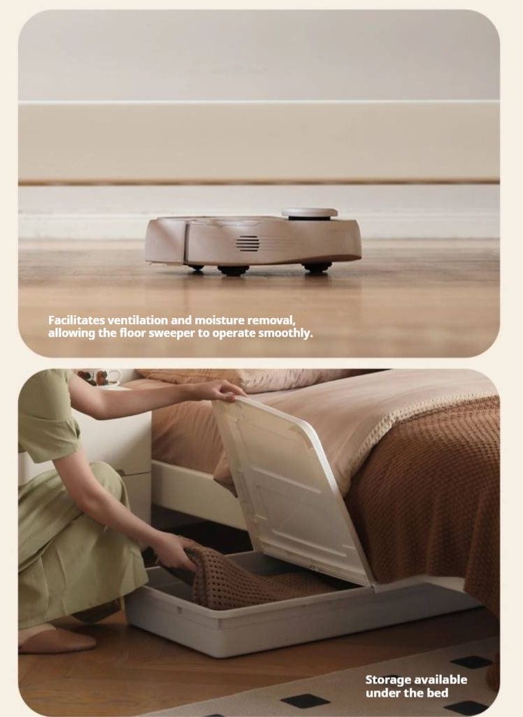 Rubberwood Solid Wood Bed, French Cream Style