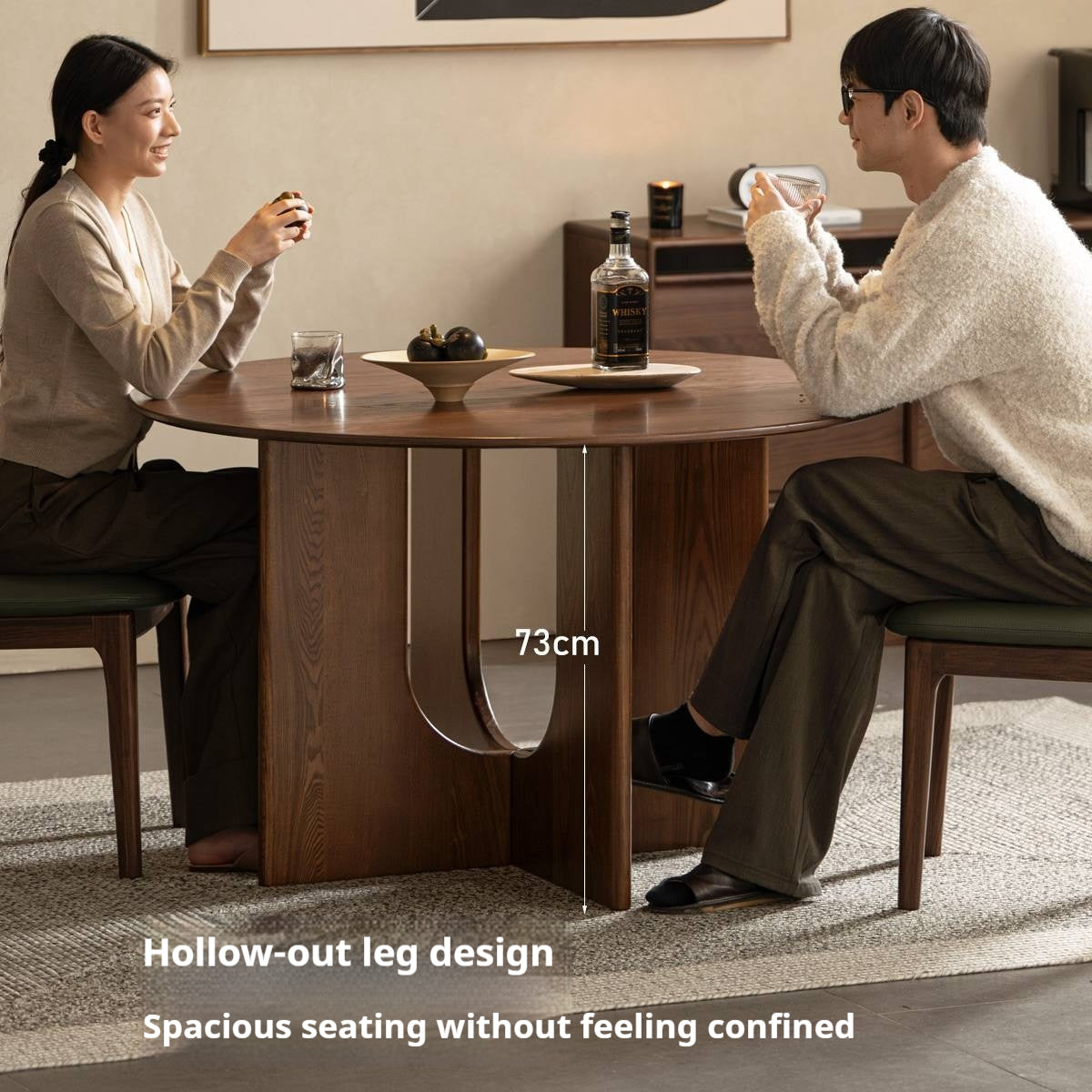 Ash Solid Wood Round Dining Table