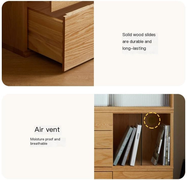 Oak Solid Wood Modern TV Cabinet.
