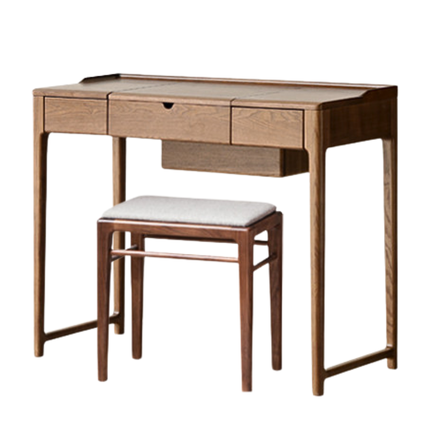 Ash Solid Wood Small Flip Dressing Table.