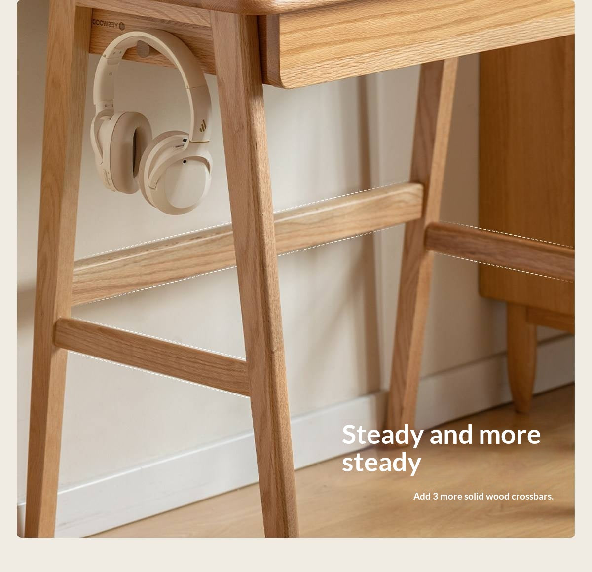 Oak Solid Wood small Office Desk with a drawer