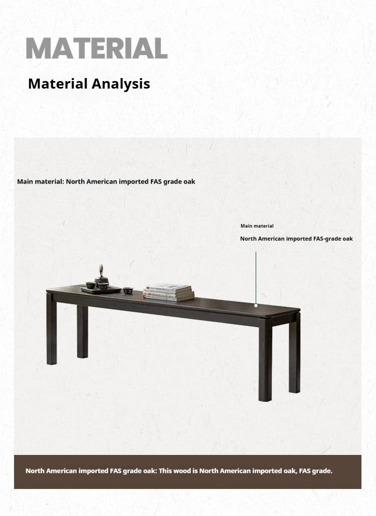 Oak Solid Wood American Modern Bench