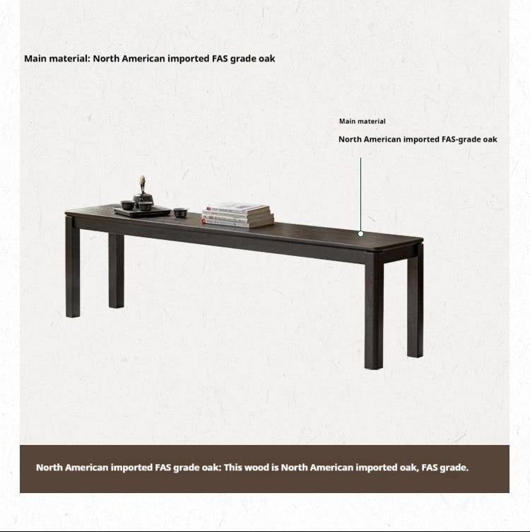 Oak Solid Wood American Modern Bench