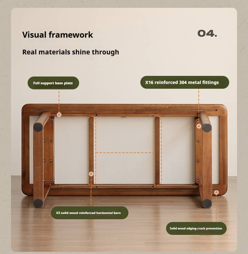 Tulipwood Solid Wood Antique Style Rock Board Dining Table