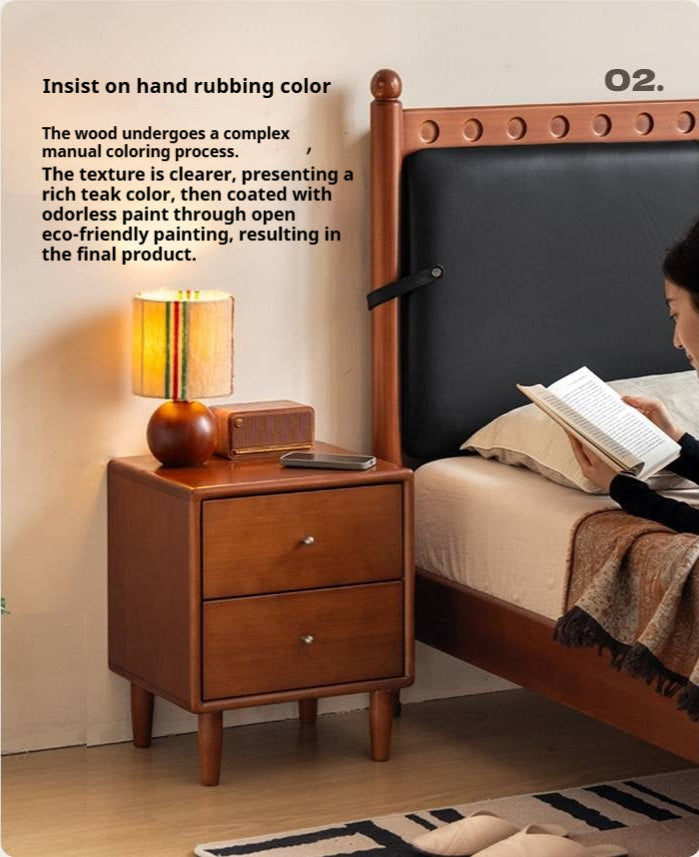 Poplar Solid Wood Antique Style Nightstand.