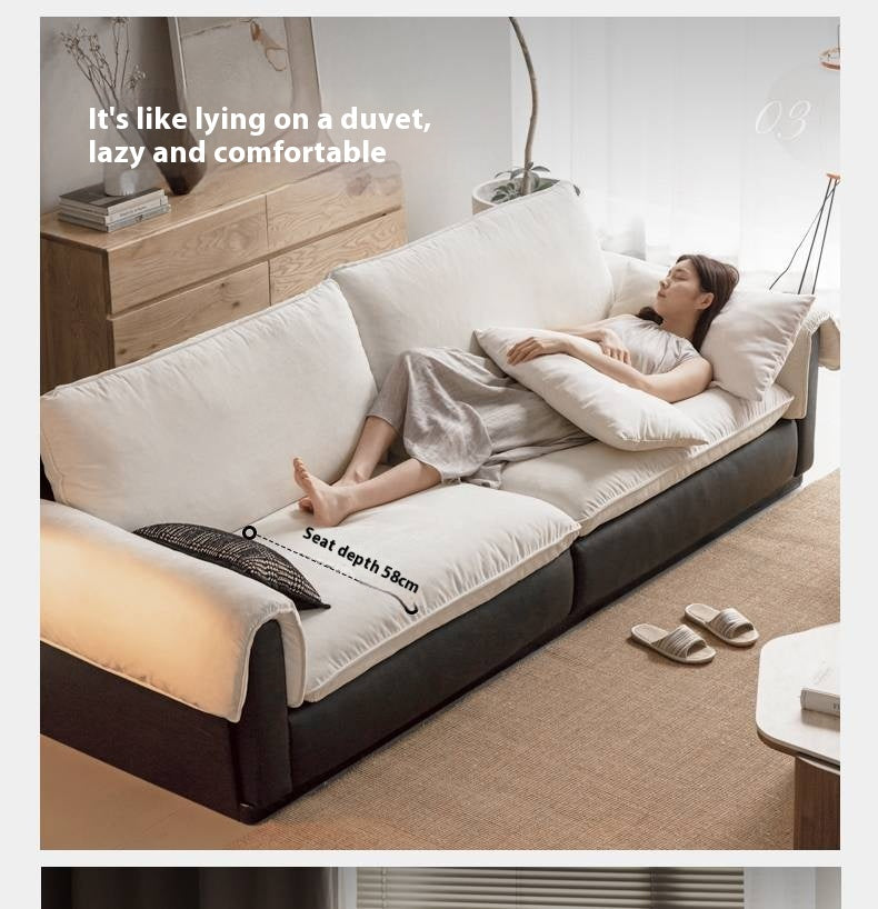 Chenille & Eco-Cloud Leather Sofa