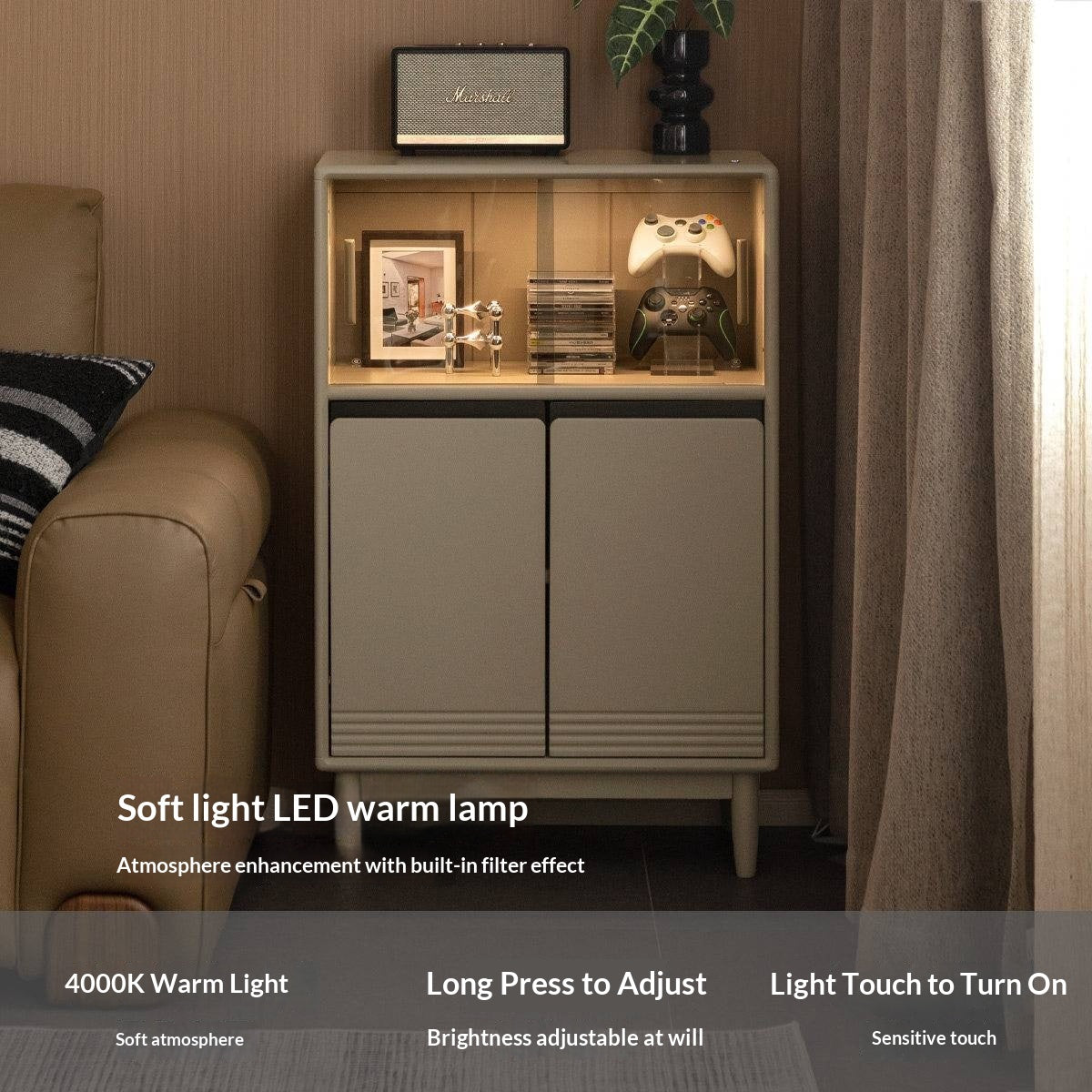 Poplar Solid Wood Italian Style Side Cabinet