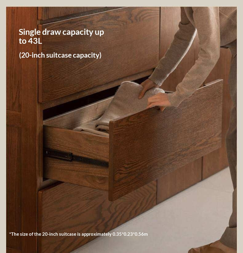 Oak Solid Wood Modern Sectional Wardrobe