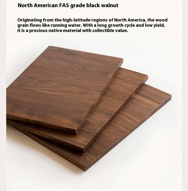 Black Walnut Solid Wood Retro Side Cabinet.