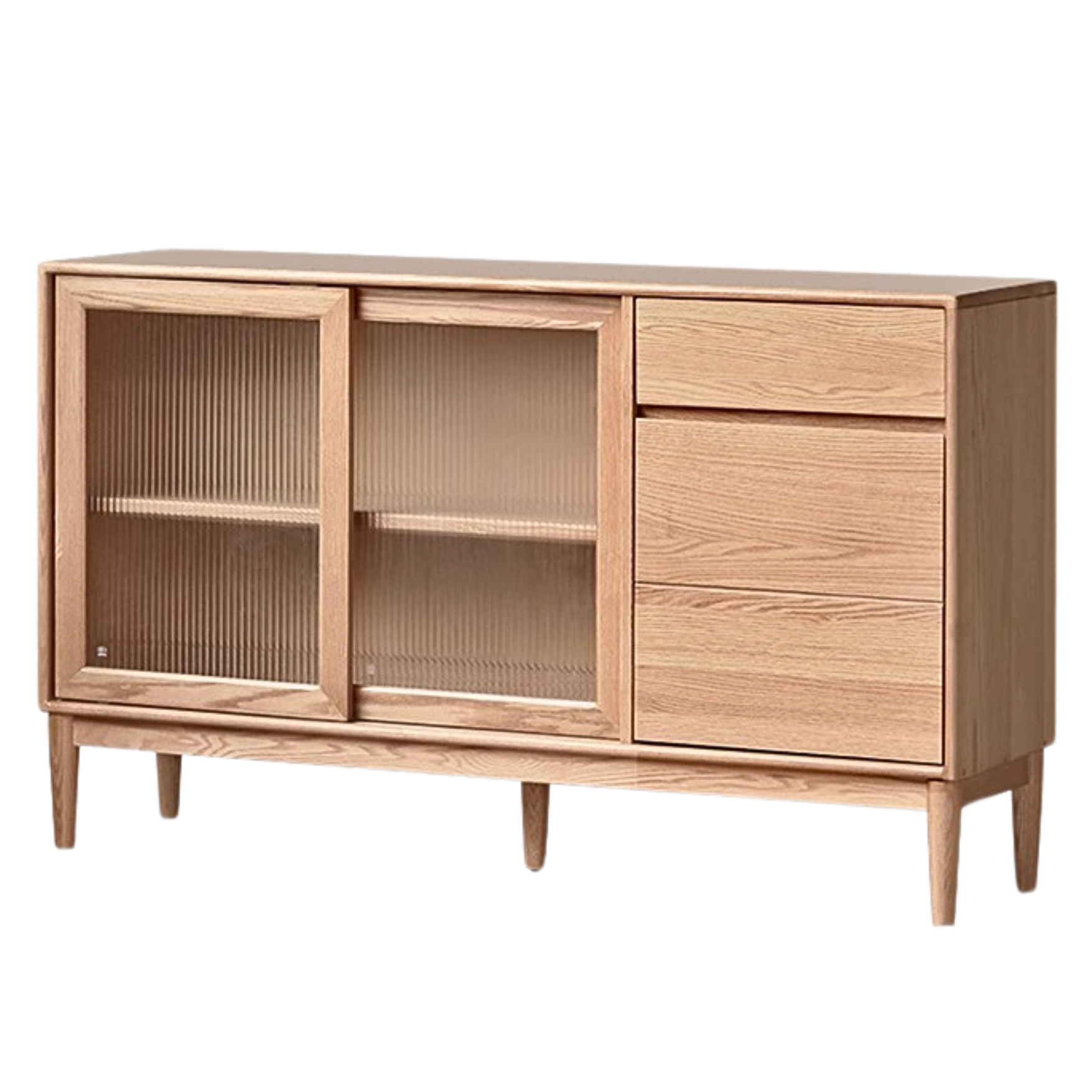 Oak Solid Wood Modern Dining Sideboard Against The Wall