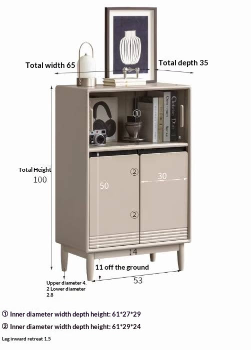 Poplar Solid Wood Italian Style Side Cabinet