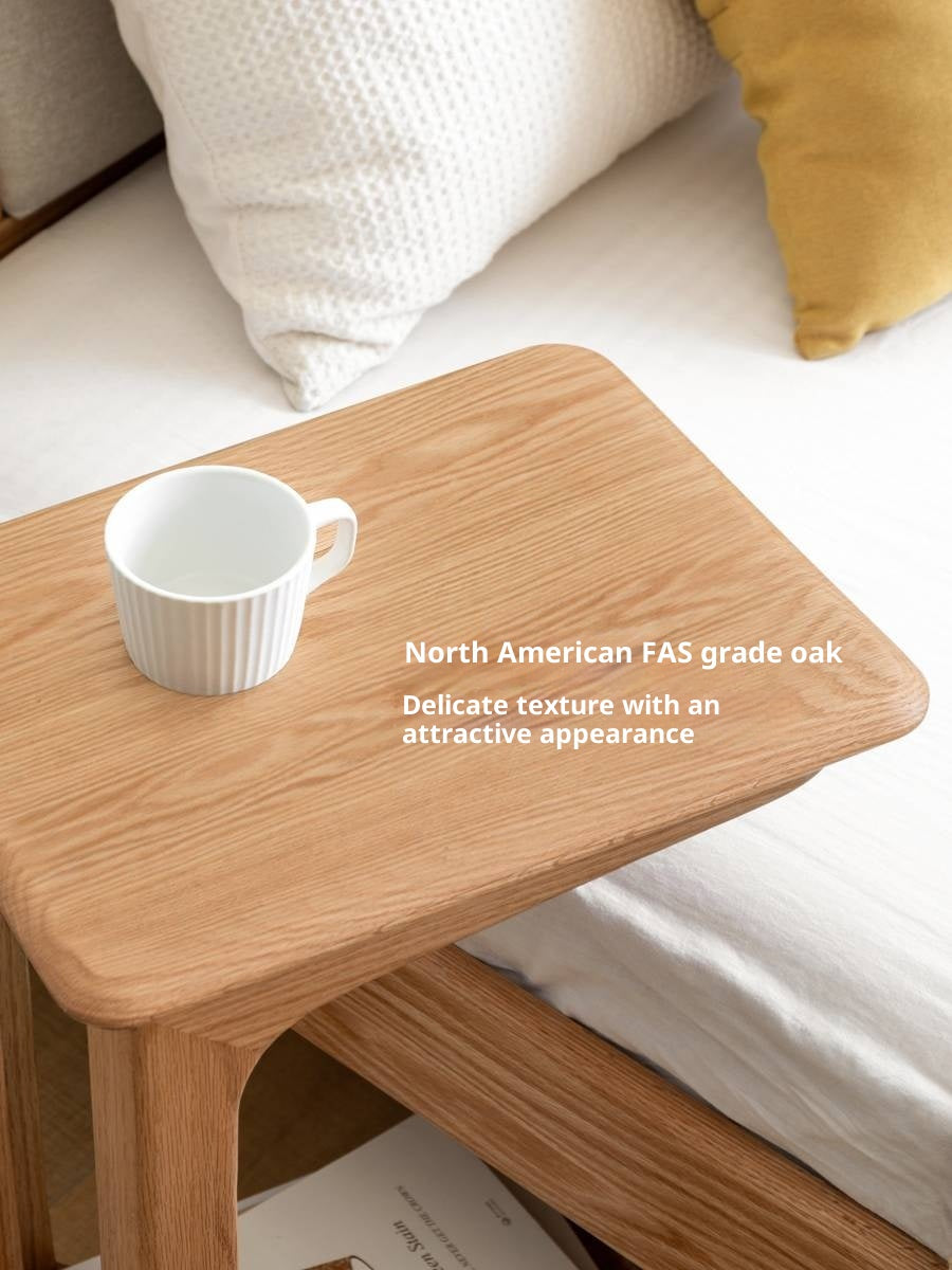 Oak Solid Wood Modern Minimalist Movable Nightstand