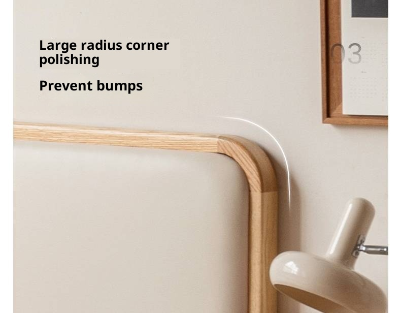 Oak Solid Wood Genuine Leather, Eco-leather Box Bed