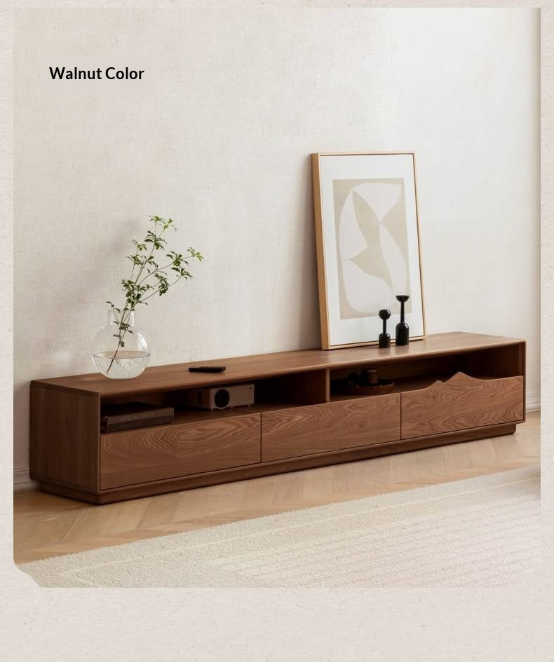 Ash Solid Wood Floor TV Storage Cabinet.