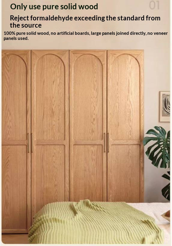 Oak Solid Wood Wardrobe French Retro Style