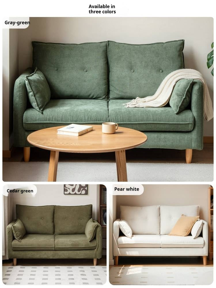 Track Arm Loveseat with Tufted Back Cushions and Tapered Wood Legs